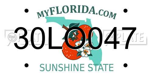 30LO047 Florida License Plate