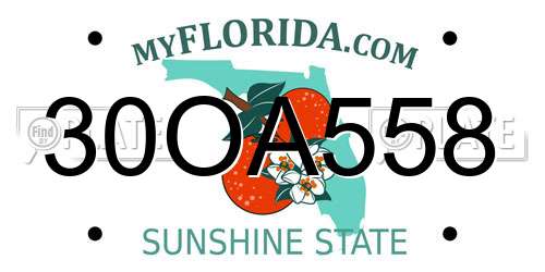 30OA558 Florida License Plate