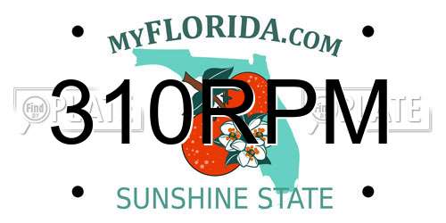 310RPM Florida License Plate