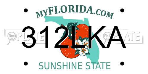 312LKA Florida License Plate