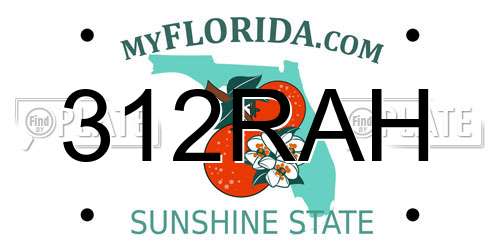 312RAH Florida License Plate