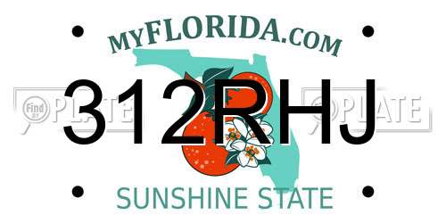 312RHJ Florida License Plate
