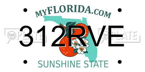 312RVE Florida License Plate