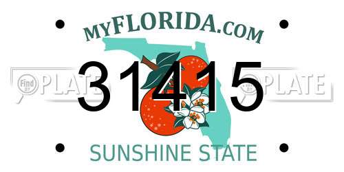 31415 Florida License Plate