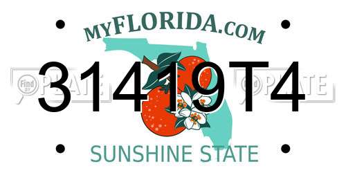 31419T4 Florida License Plate