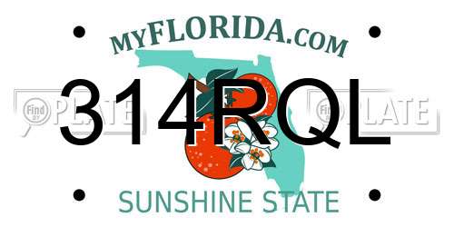 314RQL Florida License Plate