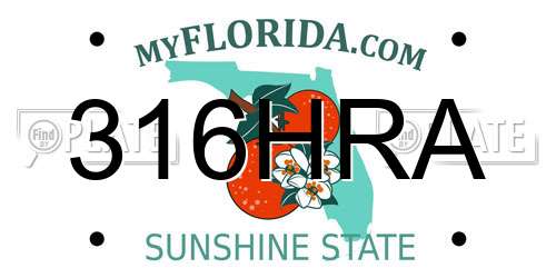 316HRA Florida License Plate