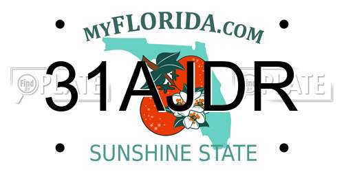 31AJDR Florida License Plate