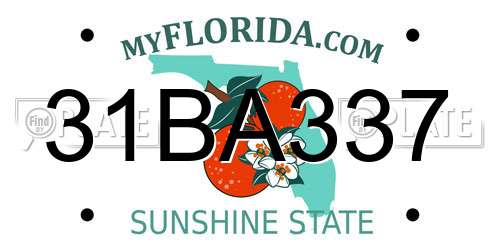 31BA337 Florida License Plate