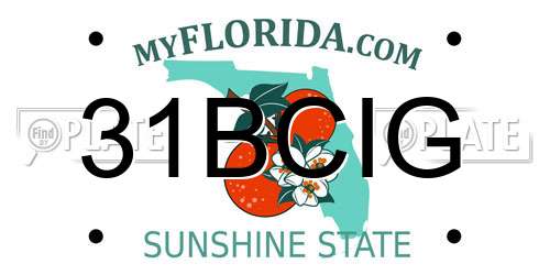 31BCIG Florida License Plate
