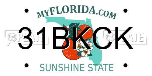 31BKCK Florida License Plate