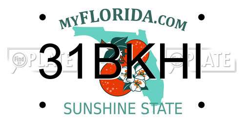 31BKHI Florida License Plate