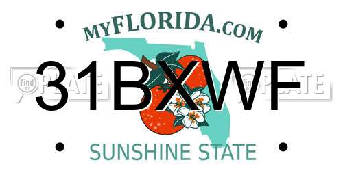 31BXWF Florida License Plate