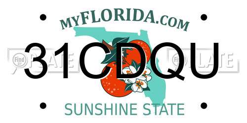 31CDQU Florida License Plate