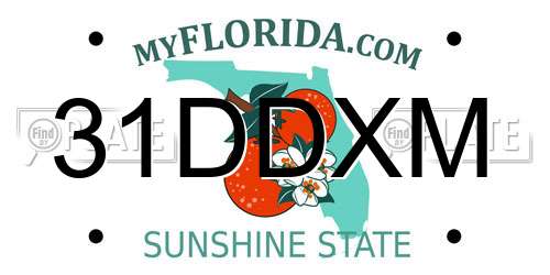 31DDXM Florida License Plate