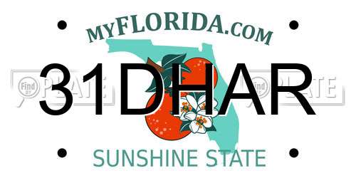 31DHAR Florida License Plate
