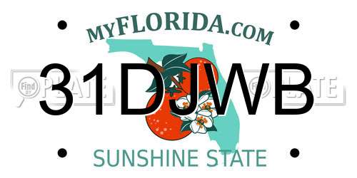 31DJWB Florida License Plate