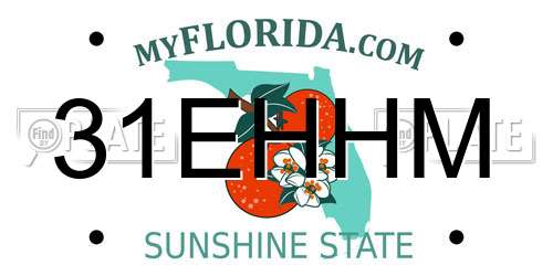 31EHHM Florida License Plate