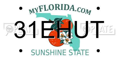 31EHUT Florida License Plate