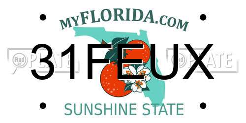 31FEUX Florida License Plate