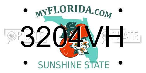 3204VH Florida License Plate