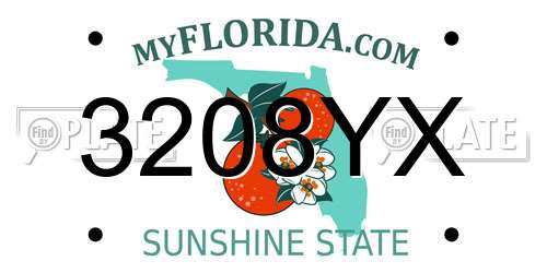 3208YX Florida License Plate