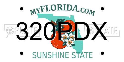 320PDX Florida License Plate