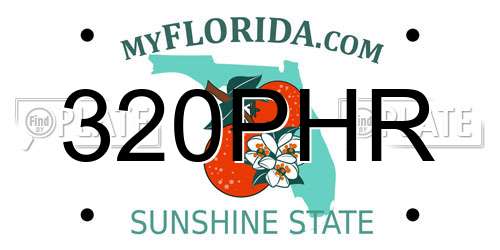 320PHR Florida License Plate
