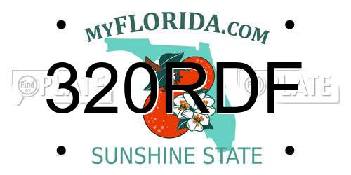 320RDF Florida License Plate