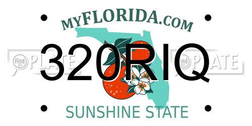320RIQ Florida License Plate