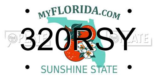 320RSY Florida License Plate