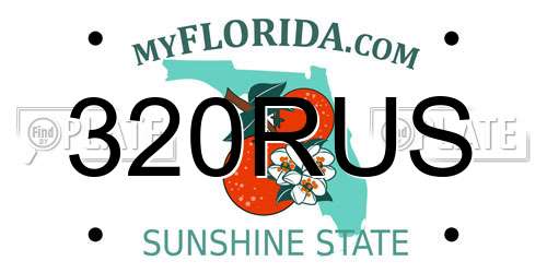 320RUS Florida License Plate