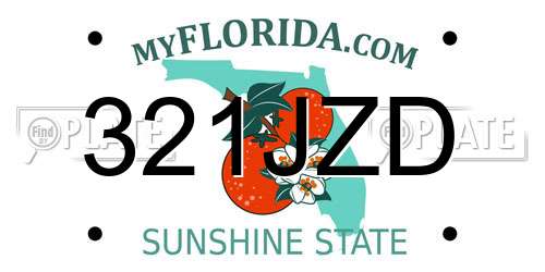 321JZD Florida License Plate