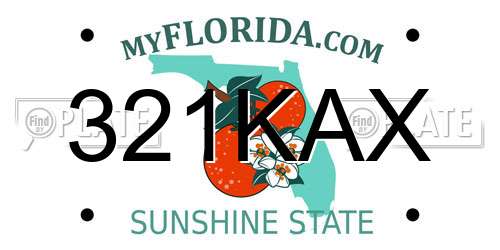 321KAX Florida License Plate
