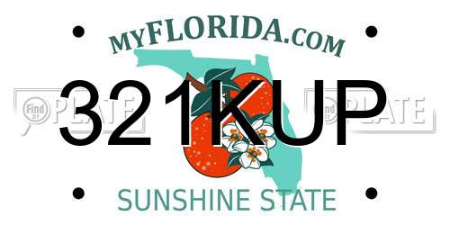 321KUP Florida License Plate
