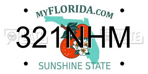 321NHM Florida License Plate