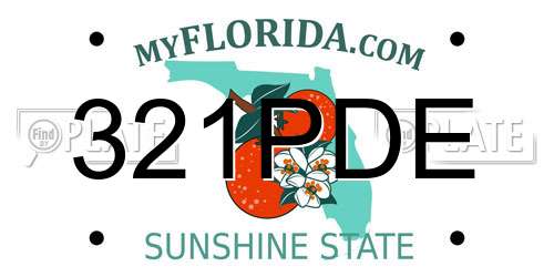 321PDE Florida License Plate