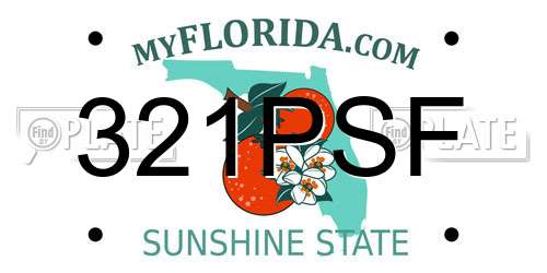 321PSF Florida License Plate