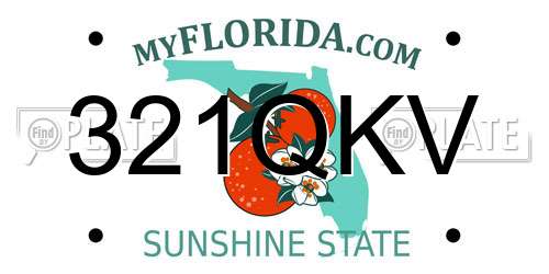 321QKV Florida License Plate