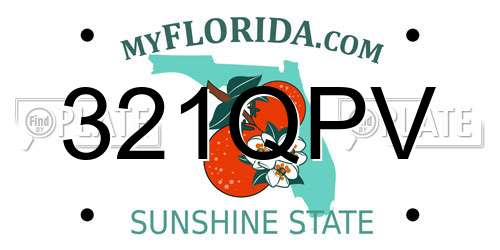 321QPV Florida License Plate