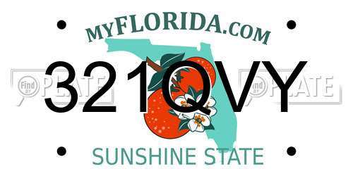 321QVY Florida License Plate