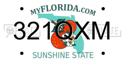 321QXM Florida License Plate