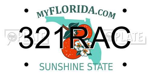 321RAC Florida License Plate