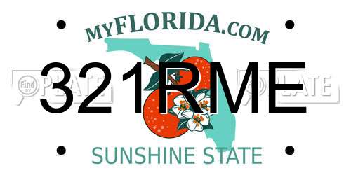 321RME Florida License Plate