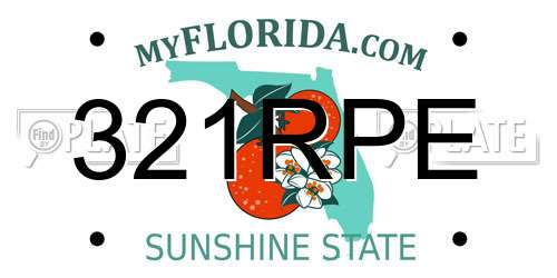 321RPE Florida License Plate