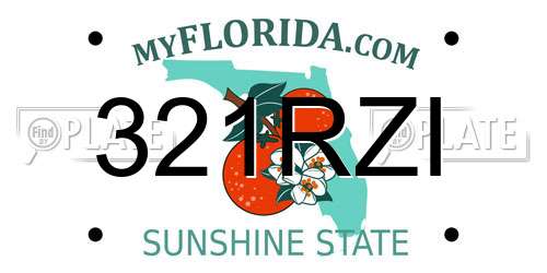321RZI Florida License Plate