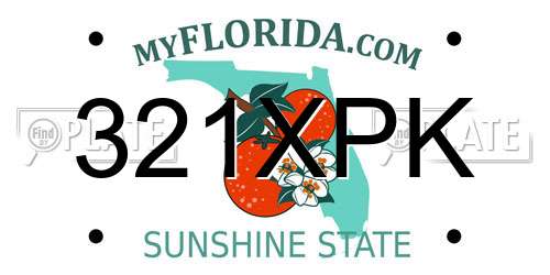 321XPK Florida License Plate