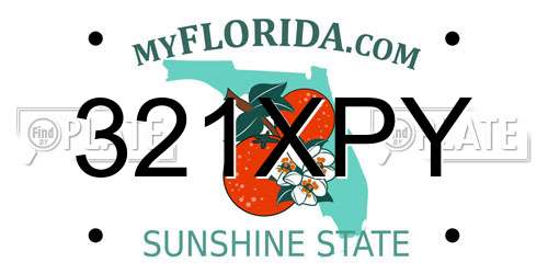 321XPY Florida License Plate