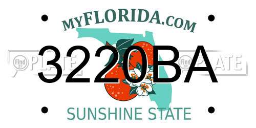 3220BA Florida License Plate