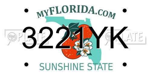 3221YK Florida License Plate
